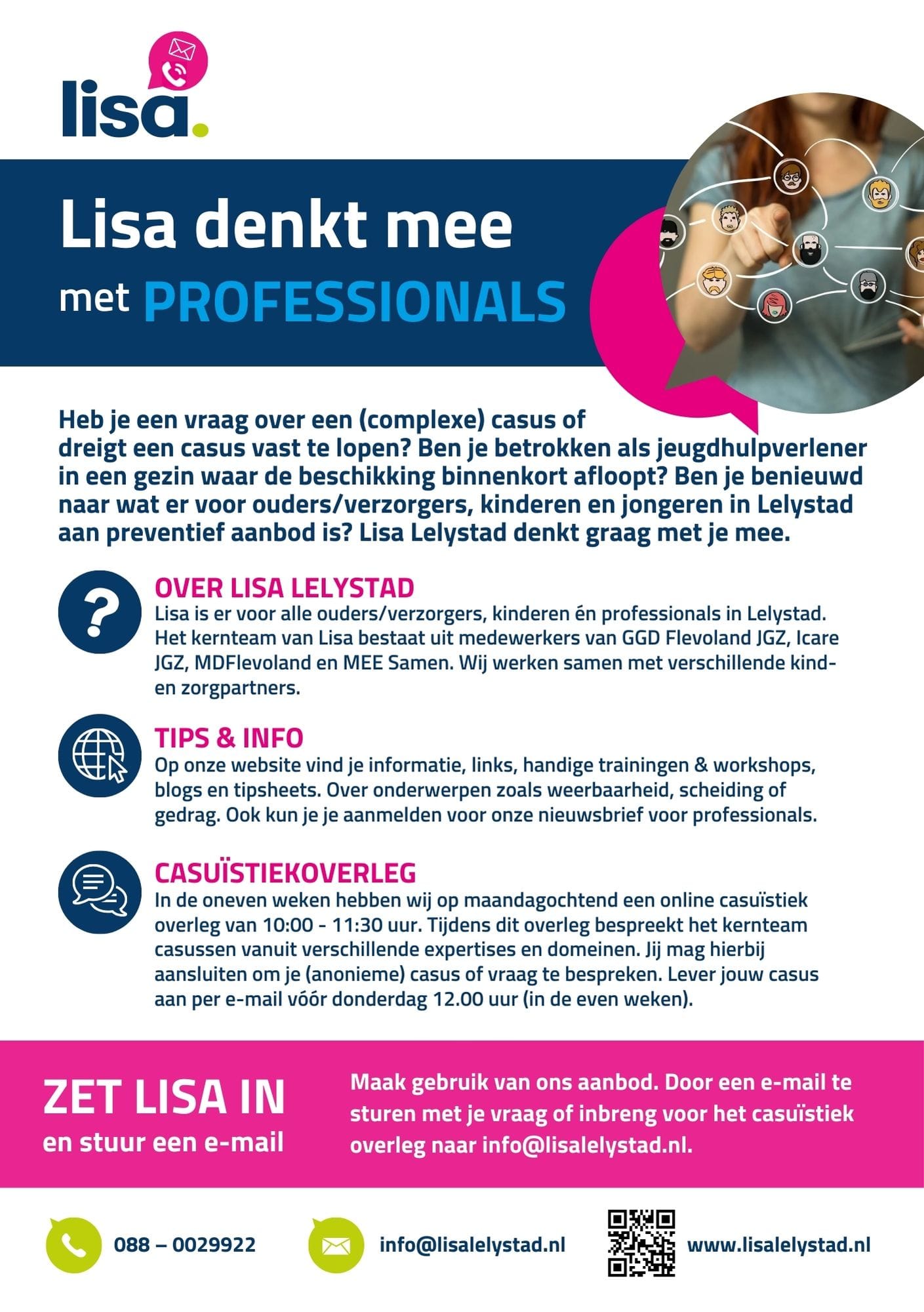 Voorkant van de flyer voor professionals