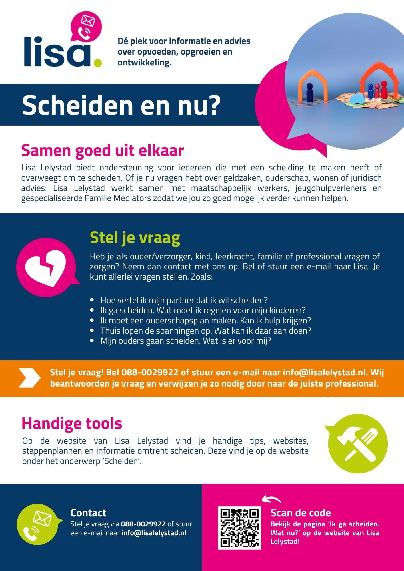 Voorkant van de flyer Scheiden en nu