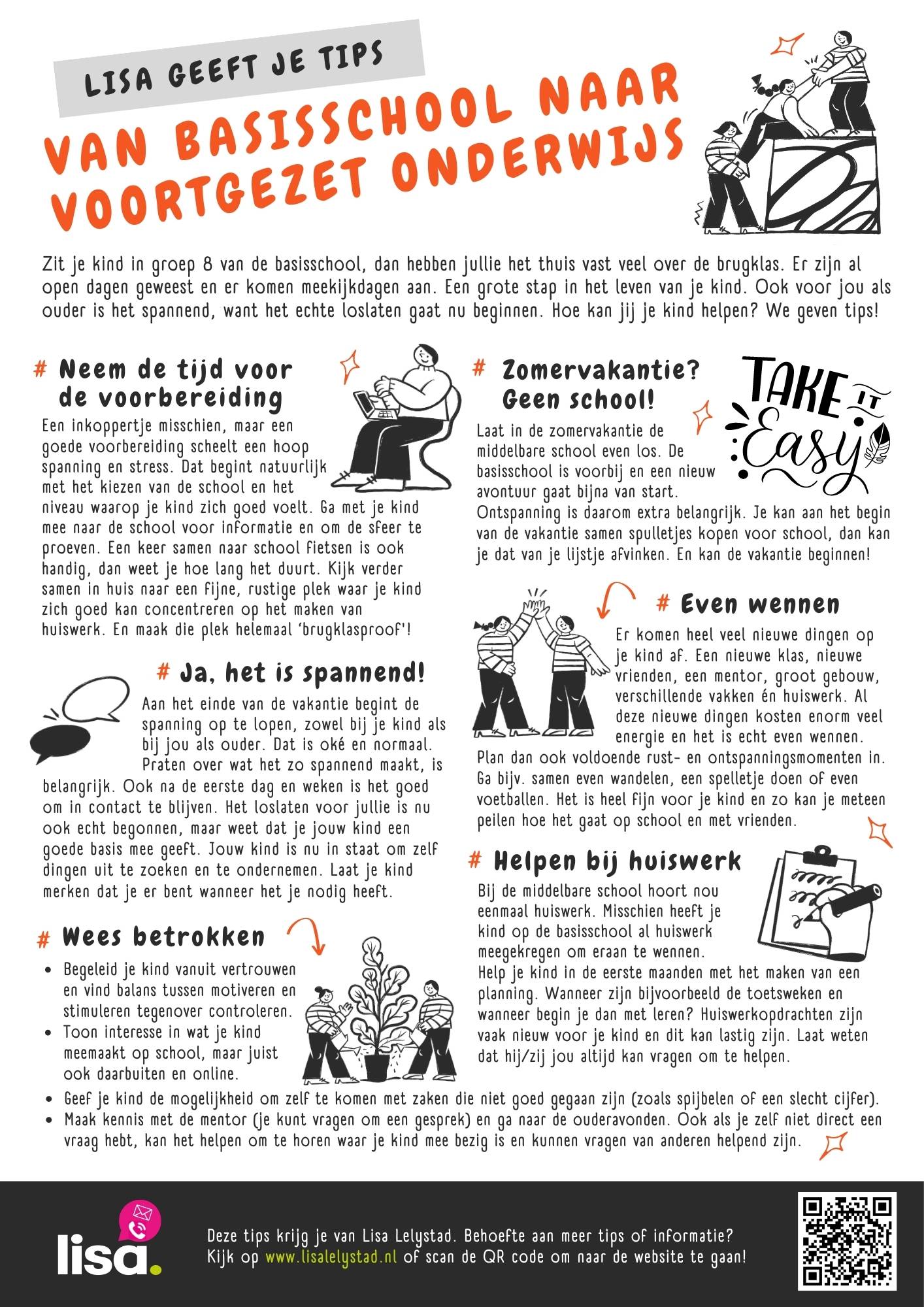 Omslag tipsheet Van basisschool naar voortgezet onderwijs